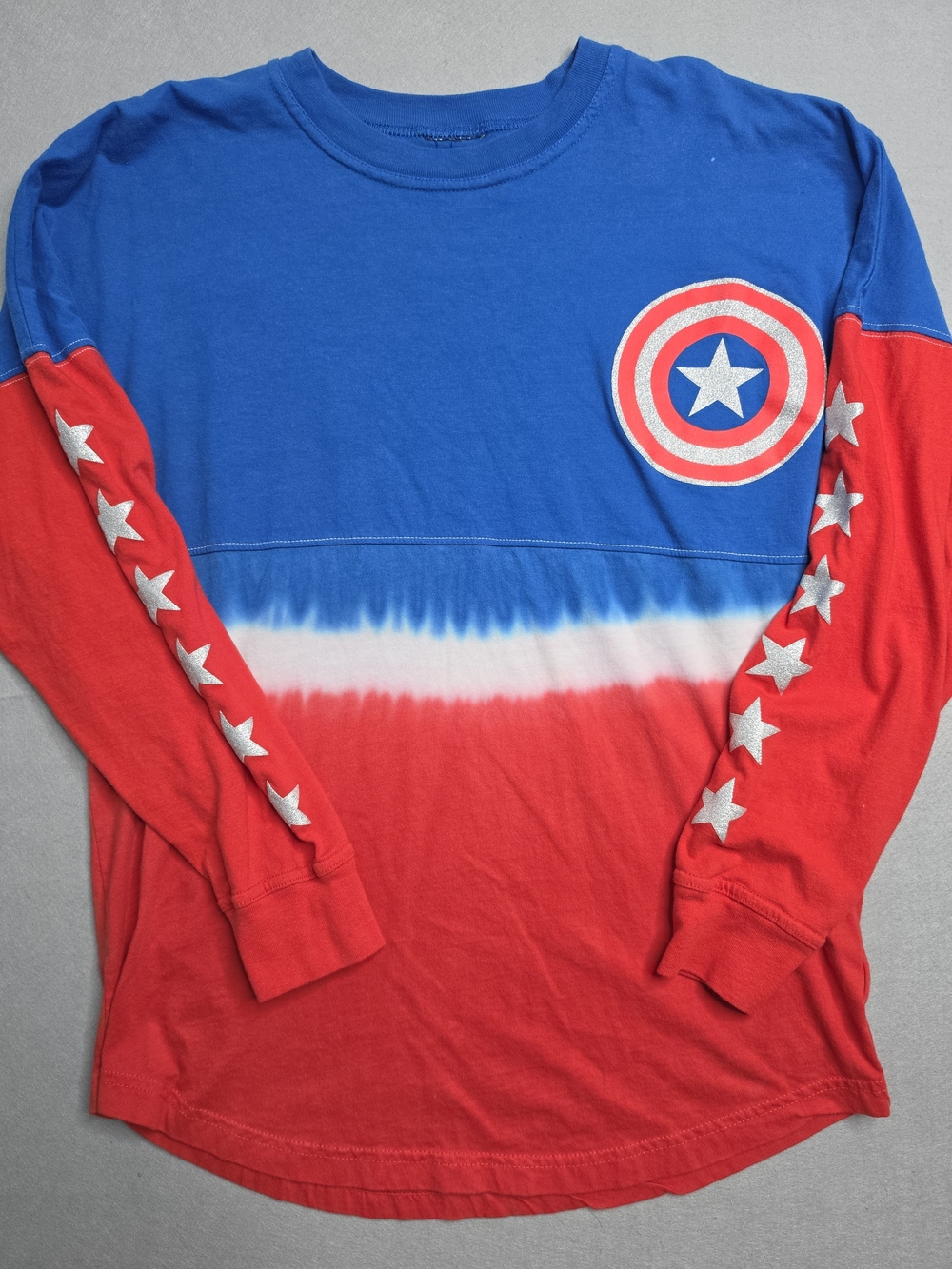 Universal Studios Marvel Captain‎ America Tie Dye Long Sleeve Shirt Large Unisex